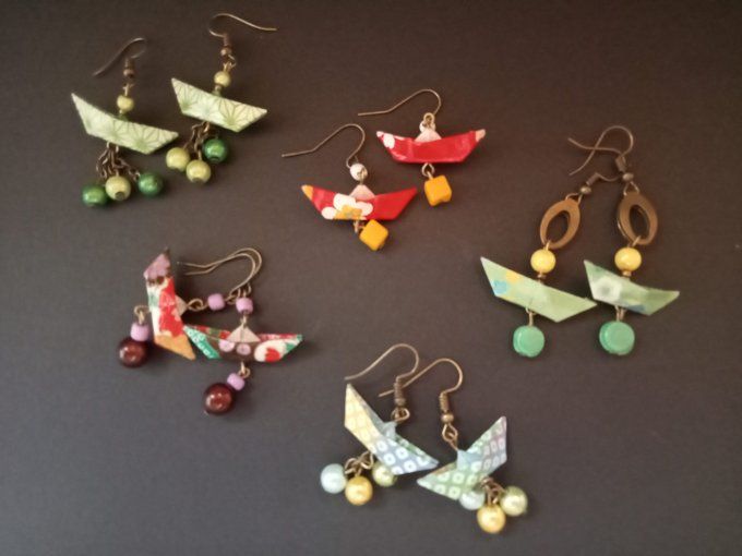 Boucles d'oreilles - bateaux