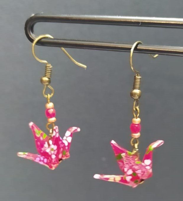 Boucles d'oreilles - grues (dormeuses) 